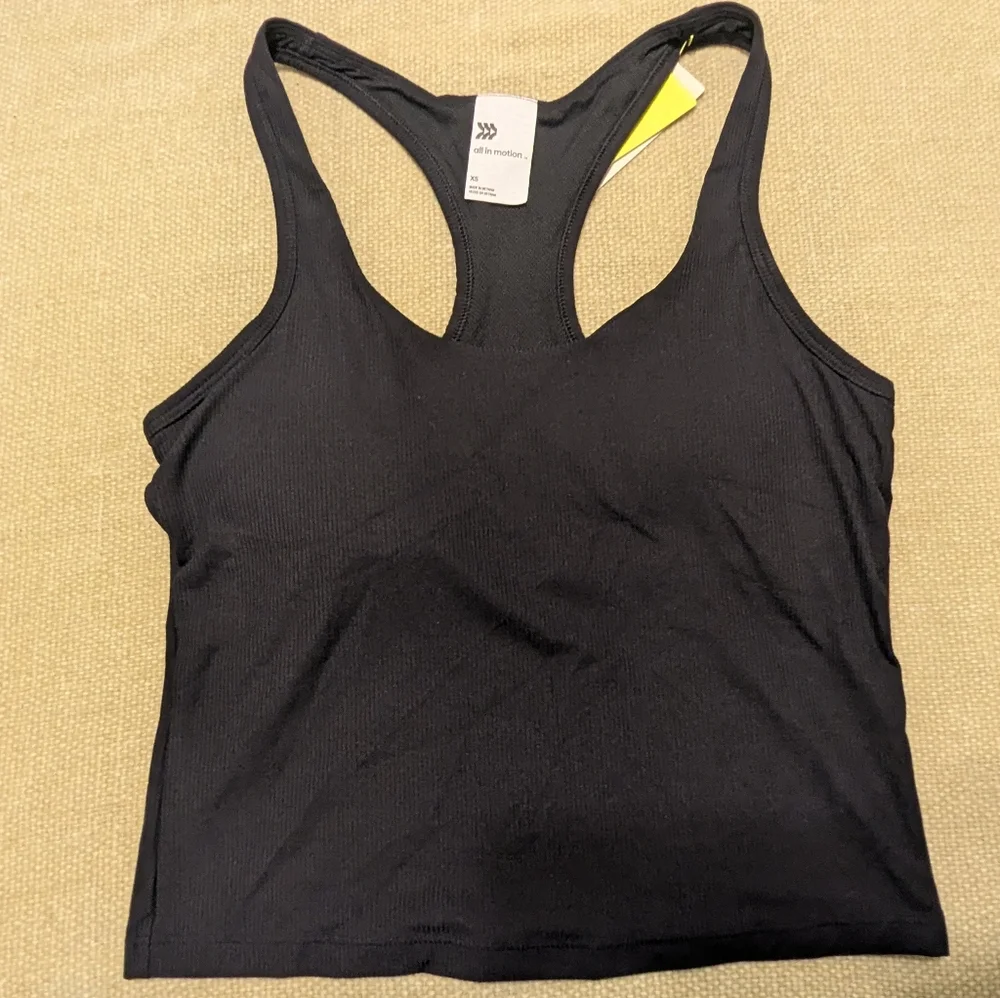 All In Motion XS Black Eds Rib Racerback Tank - Picture 1 of 4